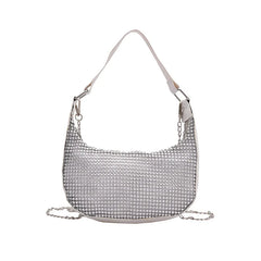 Rhinestone Chain Shoulder Underarm Bag Women Portable Diagonal Handbags