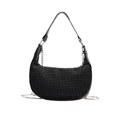 Rhinestone Chain Shoulder Underarm Bag Women Portable Diagonal Handbags