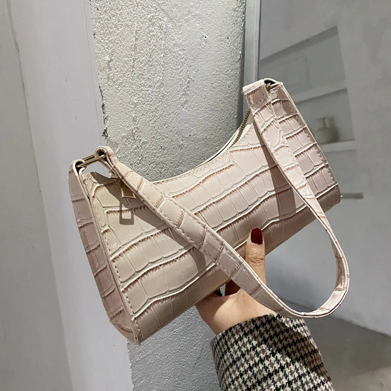 Ruched Summer Crossbody Bag PU Leather Women's Shoulder Bag Solid Female Bag