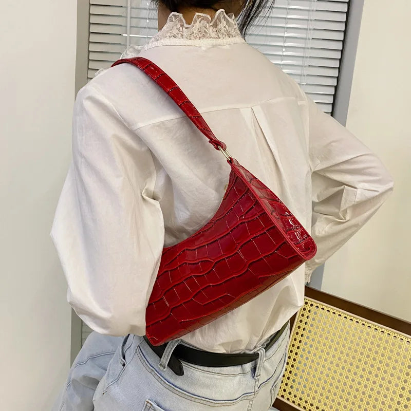 Ruched Summer Crossbody Bag PU Leather Women's Shoulder Bag Solid Female Bag