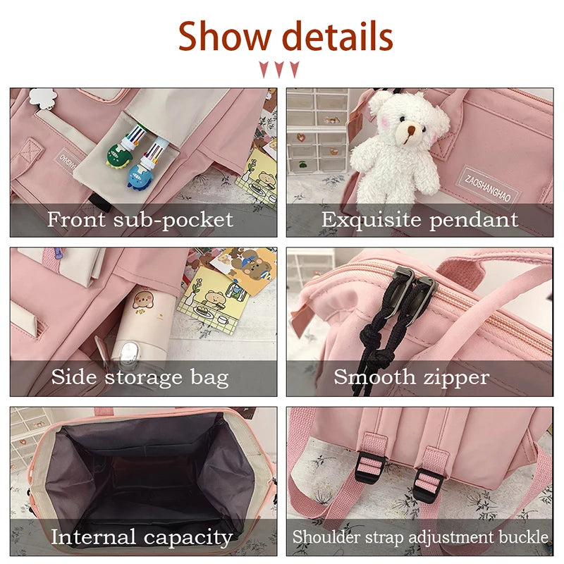 Teenagers Girls Ring Bag Travel Bags Laptop Backpack Women Notebook