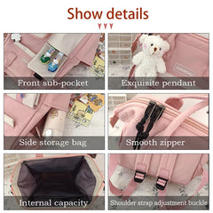 Teenagers Girls Ring Bag Travel Bags Laptop Backpack Women Notebook