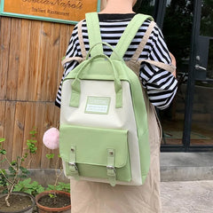 Canvas School Bags for Teenage Girls 5pcs Sets Backpack Women Totes
