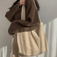 Corduroy Shopper Bag for Women Girls Canvas Shoulder Tote Bag