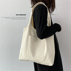 Beige Reusable Harajuku Tote Bag Large Capacity
