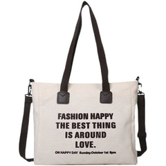 Canvas Tote Bag Women Shopper Shoulder Bag Large Capacity Crossbody Handbag