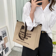 Canvas Tote Bag Women Shopper Shoulder Bag Large Capacity Crossbody Handbag