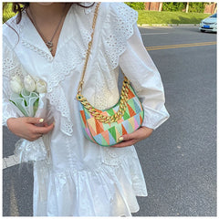 Women's Shoulder Bag with Chains PU Leather Handbag