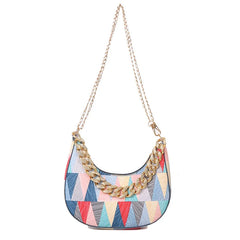 Women's Shoulder Bag with Chains PU Leather Handbag