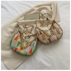 Women's Shoulder Bag with Chains PU Leather Handbag