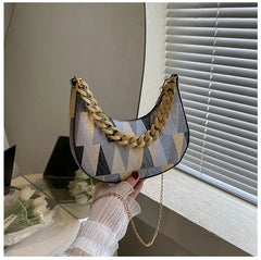 Women's Shoulder Bag with Chains PU Leather Handbag