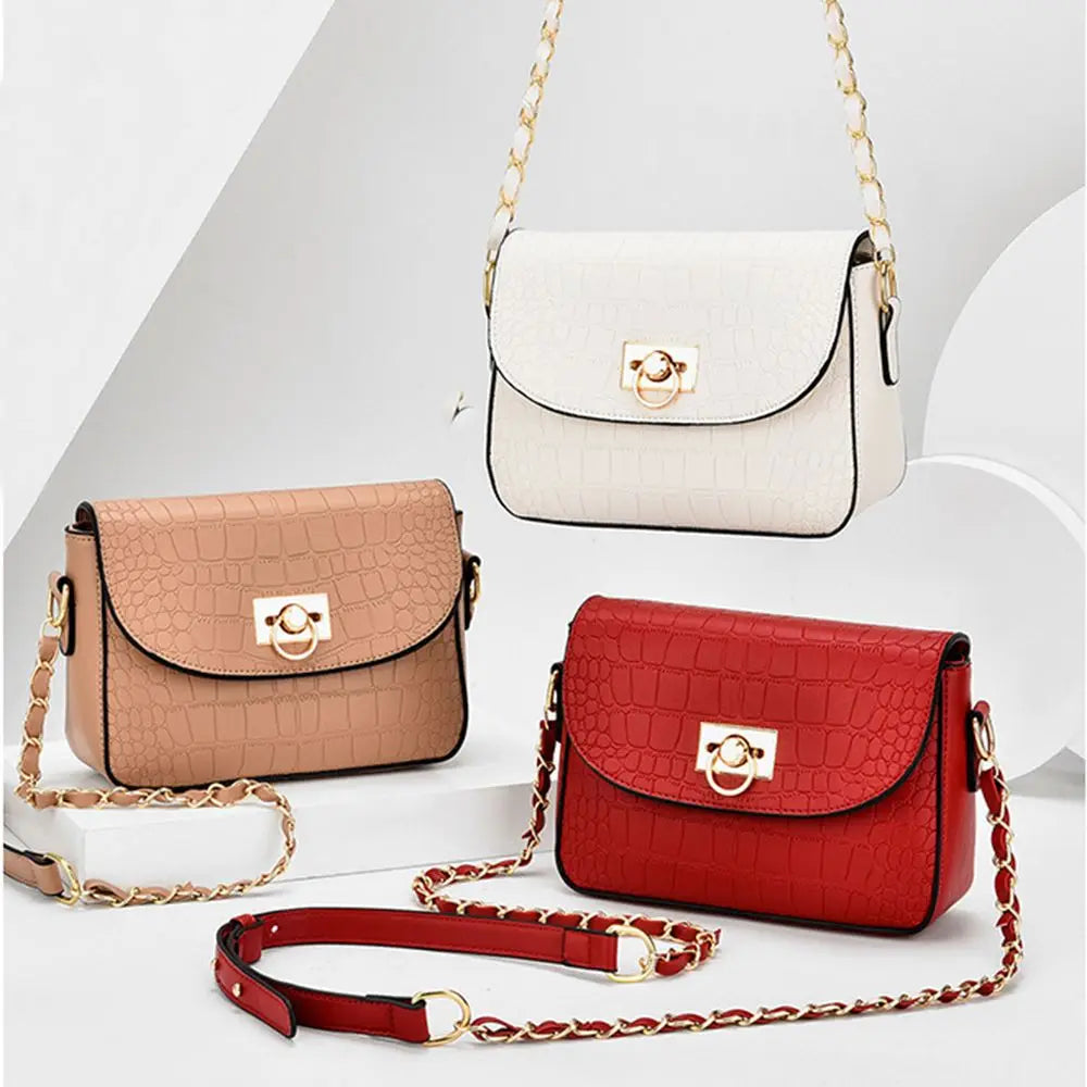 Crocodile Pattern Shoulder Messenger Bag for Women
