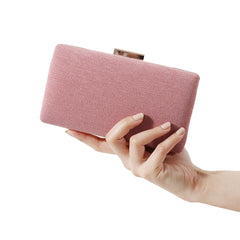 Women Shining Fabric Evening Bag Champagne Party Wedding Clutch Purse