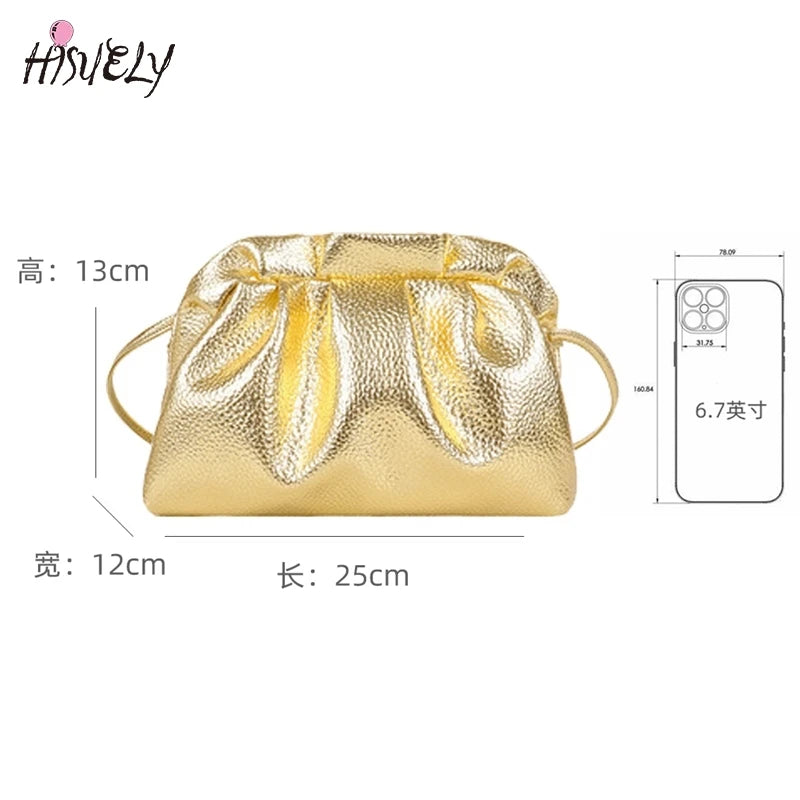 Dumplings Women Messenger Bag Retro Golden Cloud Female Crossbody Shoulder Bag