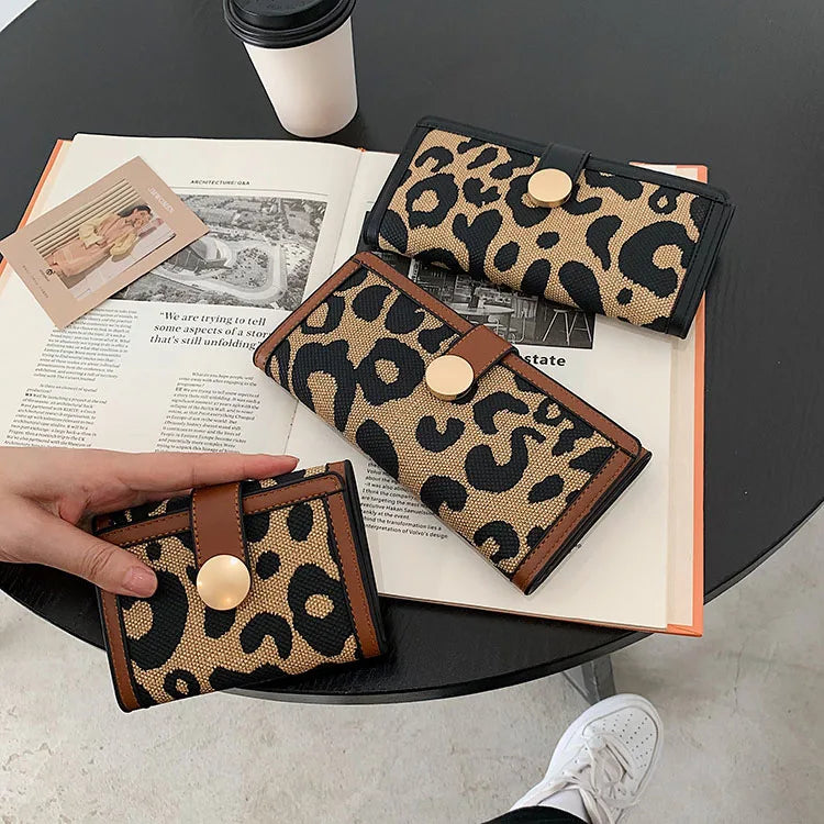 Leopard Print Buckle Clutch Bag for Women