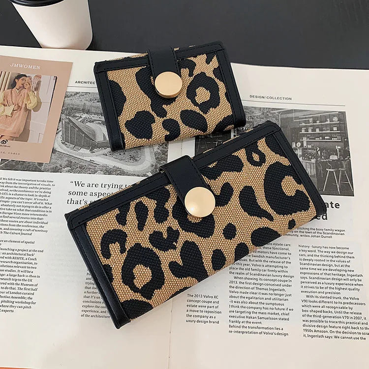 Leopard Print Buckle Clutch Bag for Women