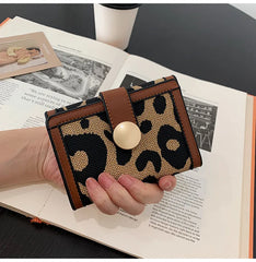 Leopard Print Buckle Clutch Bag for Women