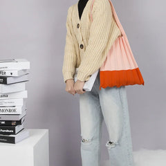 Knitted Pleated Handbag Large Capacity Messenger Bag