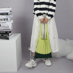 Knitted Pleated Handbag Large Capacity Messenger Bag