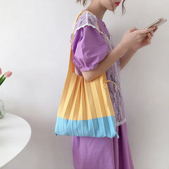 Knitted Pleated Handbag Large Capacity Messenger Bag