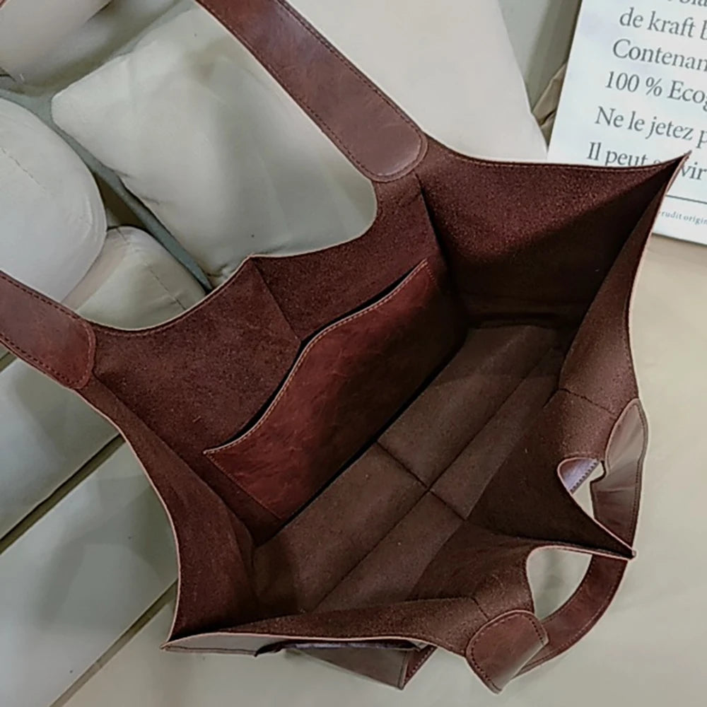 Large-capacity Women's Shoulder Bag Soft Leather Tote