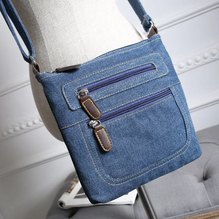 Denim Tote Shoulder Bag Ladies Big Purses Crossbody Women Messenger Bag