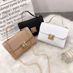 Small Messenger Handbag Women Shoulder Bag Embossed Ladies C