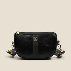 Women's Leather Shoulder Bag Wide Strap Crossbody Phone Purse