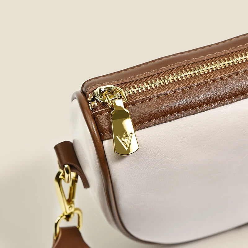 Women's Leather Shoulder Bag Wide Strap Crossbody Phone Purse