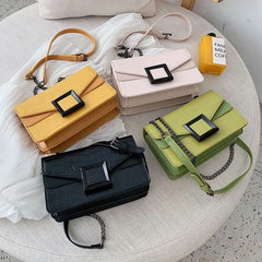 Stone Pattern PU Leather Crossbody Bag Chain Handbag for Women