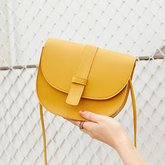Small Women Purse Shoulder Bag PU Leather Solid Yellow Crossbody Bolsas