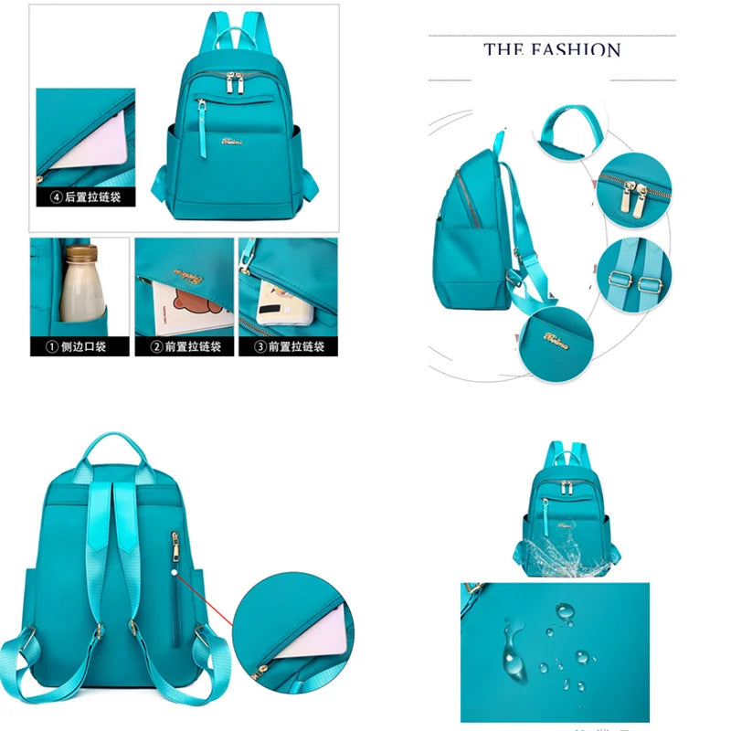 Nylon Oxford Backpack for Women Large Capacity Travel Bags