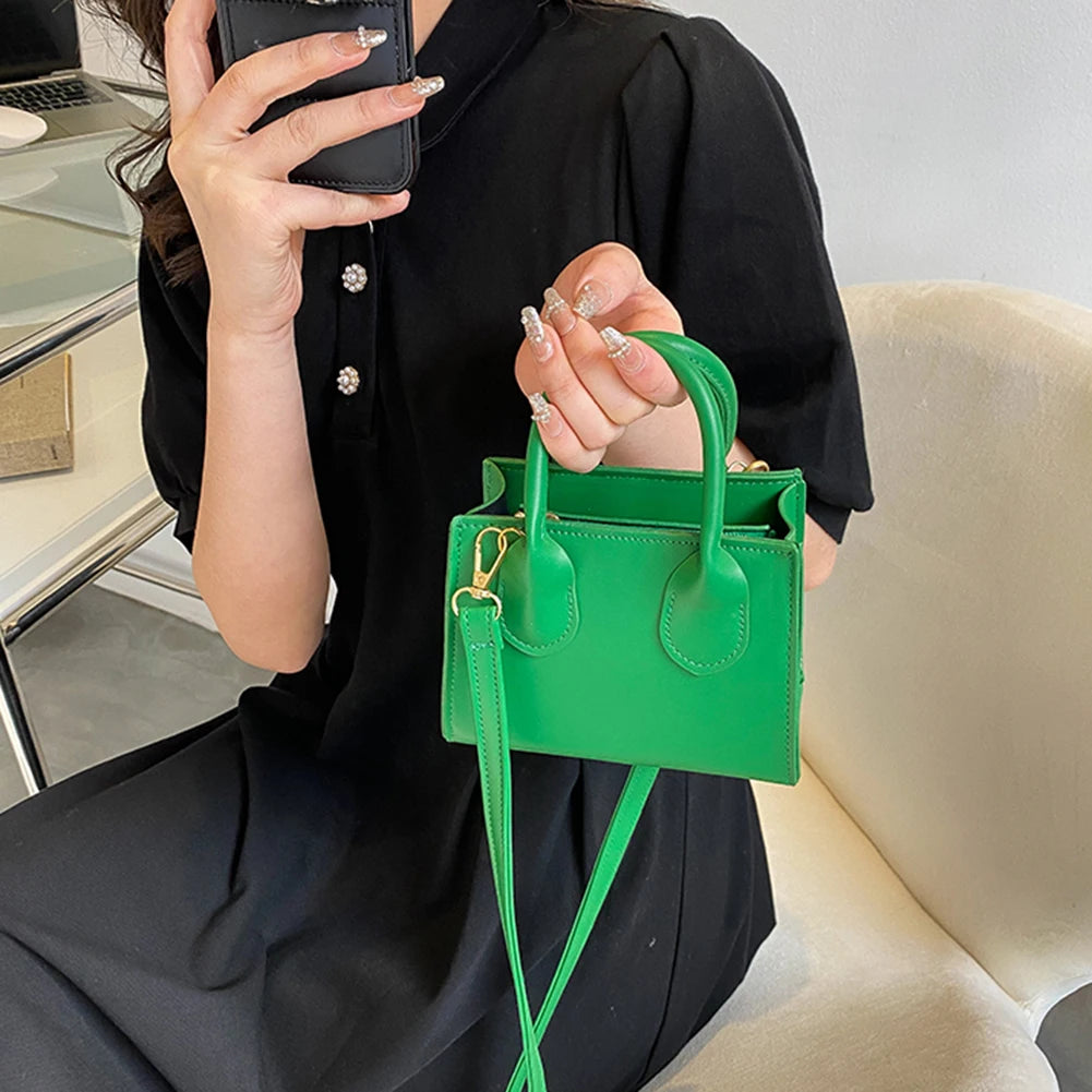 Solid PU Leather Crossbody Bags For Women Chain Female Shoulder Handbags