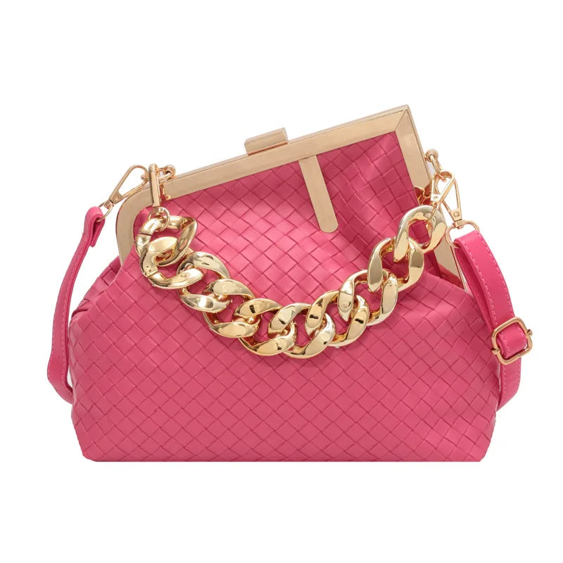 Solid Weaving Crossbody Bags Lady Shoulder Bag