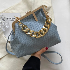Solid Weaving Crossbody Bags Lady Shoulder Bag