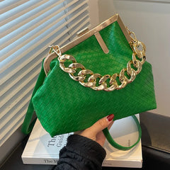 Solid Weaving Crossbody Bags Lady Shoulder Bag