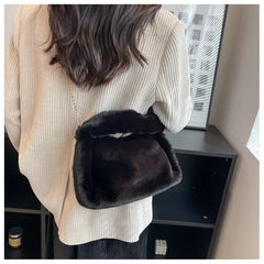 Faux Fur Tote Bag Winter Plush Shoulder Crossbody Bags