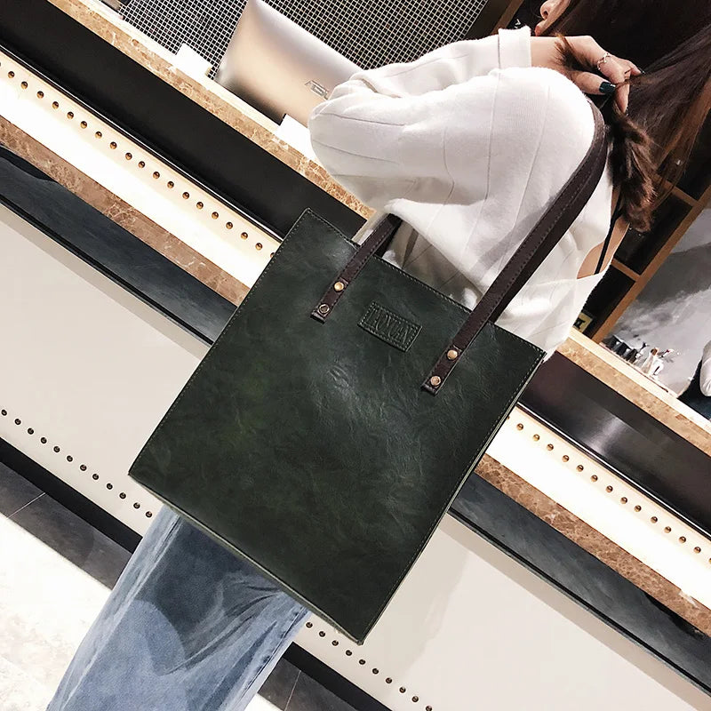 Retro Briefcase Shoulder Bag for Women