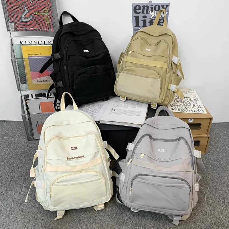 Spring Women Nylon Backpack Waterproof School Bag for Teenage Girl