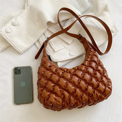Spring Women's Quilted Crossbody Bag High PU Handbag Ladies Shoulder Bag