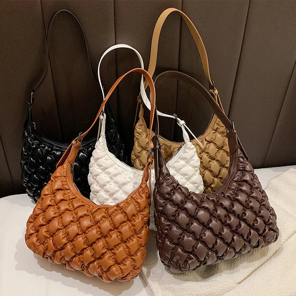 Spring Women's Quilted Crossbody Bag High PU Handbag Ladies Shoulder Bag
