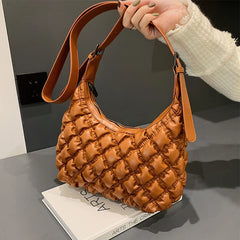 Spring Women's Quilted Crossbody Bag High PU Handbag Ladies Shoulder Bag