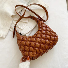 Spring Women's Quilted Crossbody Bag High PU Handbag Ladies Shoulder Bag