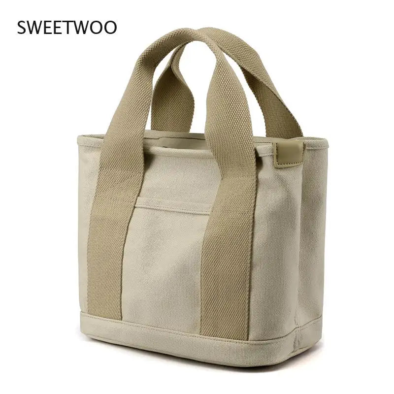 Spring Small Canvas Women Shoulder Bag Travel Outside Shopping Bag