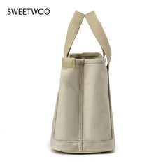 Spring Small Canvas Women Shoulder Bag Travel Outside Shopping Bag