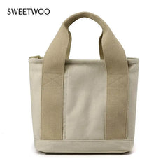 Spring Small Canvas Women Shoulder Bag Travel Outside Shopping Bag