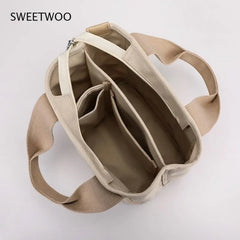 Spring Small Canvas Women Shoulder Bag Travel Outside Shopping Bag