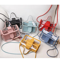 Spring Summer Women's Transparent Square Sling Bag PVC Shoulder Bag