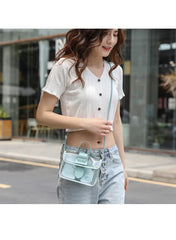 Spring Summer Women's Transparent Square Sling Bag PVC Shoulder Bag