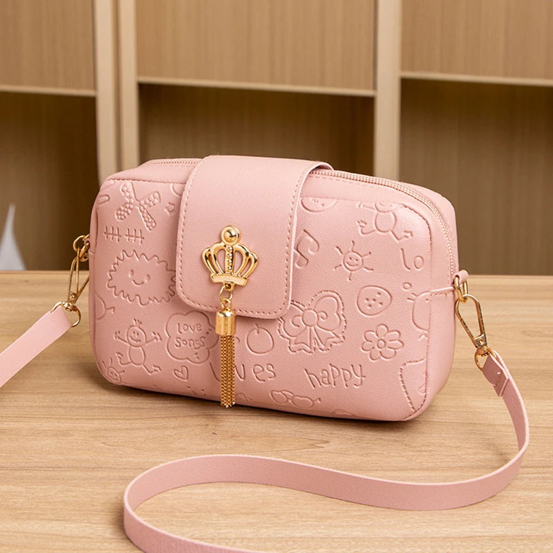 Spring Summer Mini Women's Cross-body Mobile Phone Shoulder Bag Woven Tassel